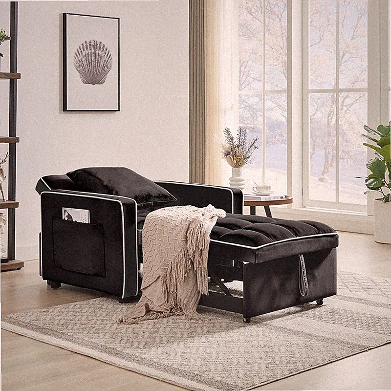 3 in 1 Sofa Bed Chair Folding Adjustable Back Into A Sofa Recliner Single Bed