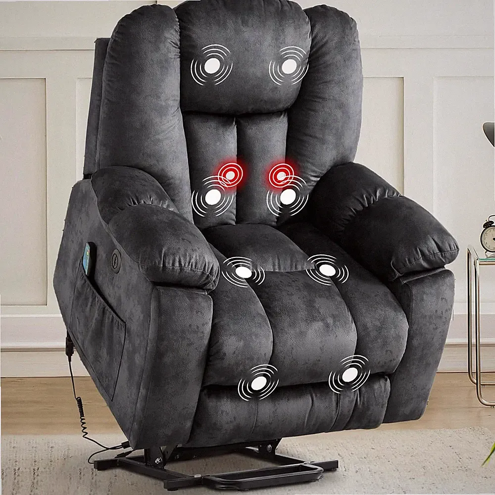 CANMOV Large Power Lift Recliner Chair with Massage, Heat, and USB for Elderly