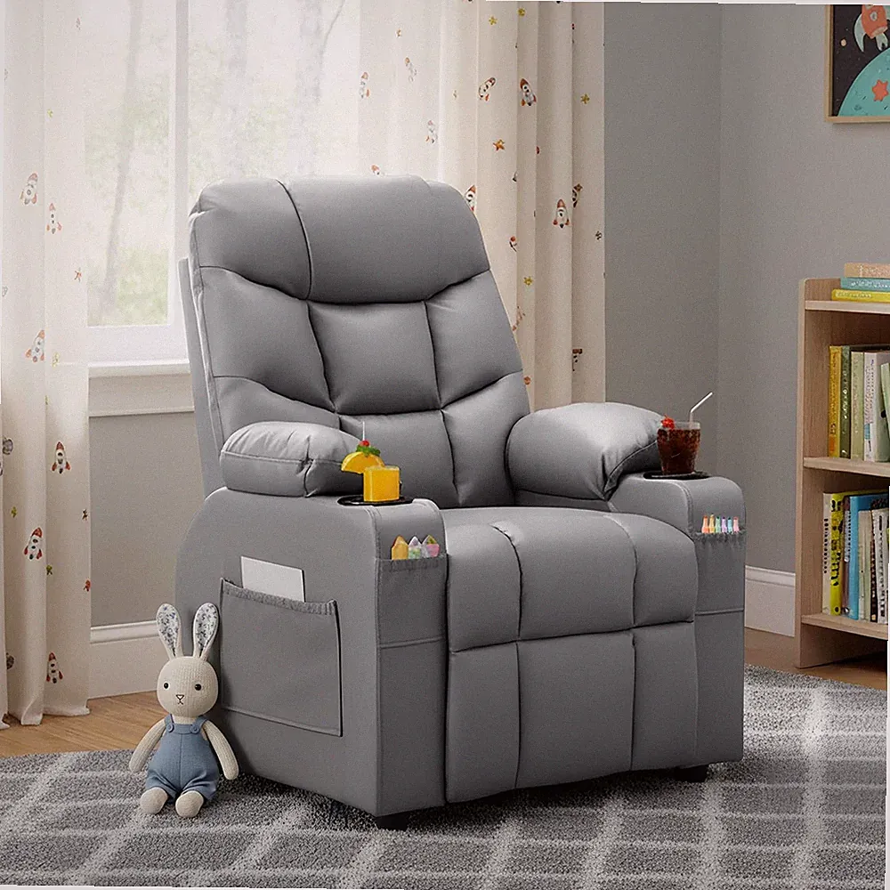Donut Larger Kids Reclining Chair Leather Recliner Sofa Push Back Children Ages