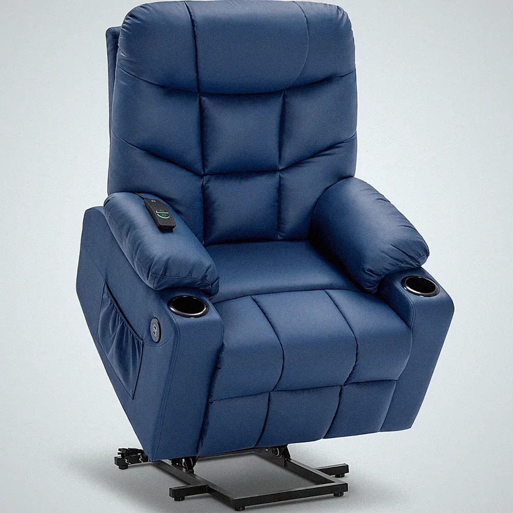 MCombo Regular Power Lift Recliner Chair for Elderly People, Faux Leather 7288