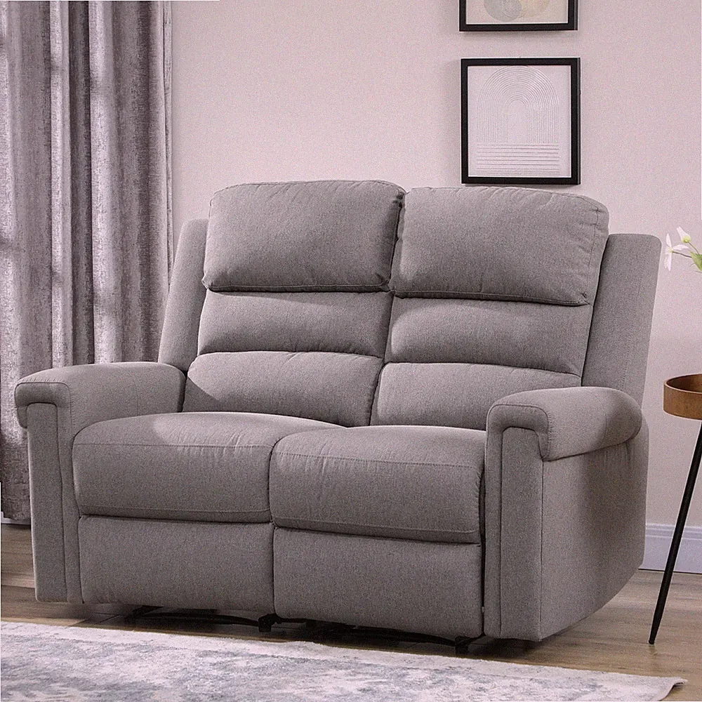 Modern Loveseat Recliner Sofa 2 Seater Couch with Thick Foan Gray