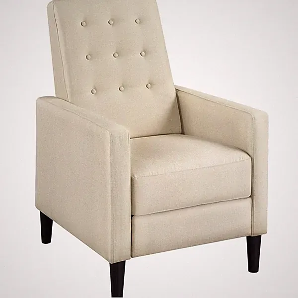 Modern Single Reclining Chair Adjustable Back & Footrest Tufted Upholstered Sofa