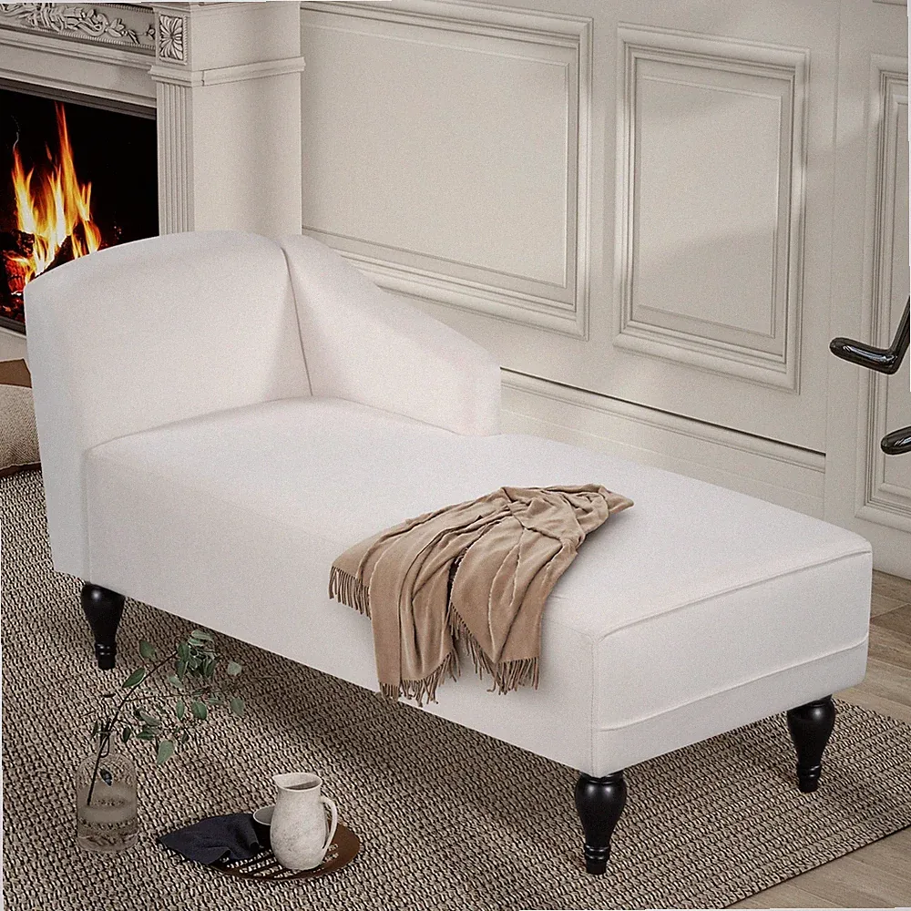 Velvet Button Tufted Storage Chaise Lounge Chair Sleeper Couch for Living Room